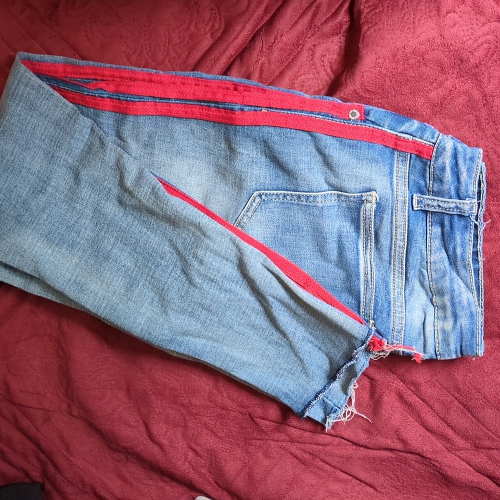 Red striped jeans